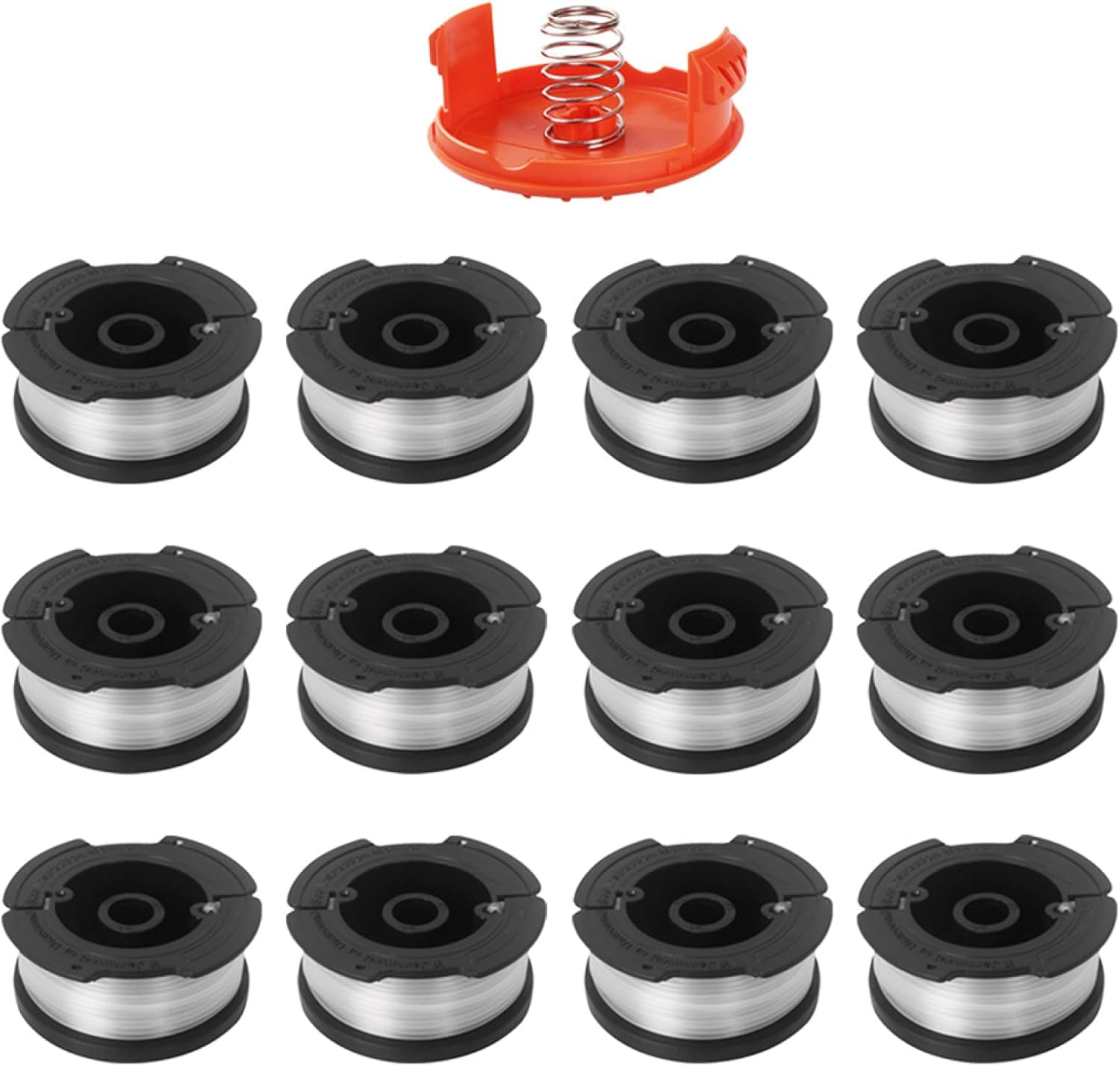 TopHomer AF-100 String Trimmer Line Spool Replacement Competible for MTC220, MTE912, NST2018, NST1118, NST2118, LST220, LST300, LST400, LST420, LST136 (12 Coils + 1 Lid + 1 Spring)