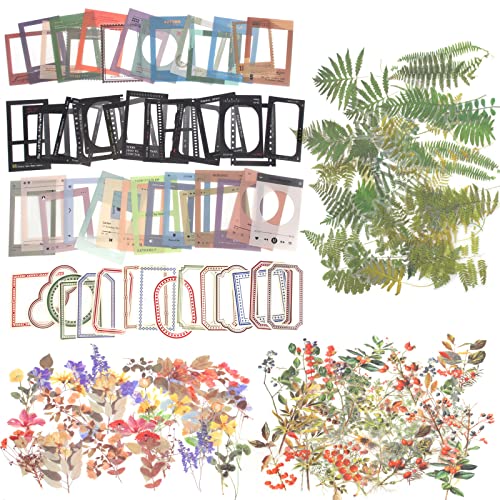 180Pcs Pegatinas Scrapbooking Vintage Stickers Bullet Journal Flores y Plantas para Álbumes de Recortes kit Aesthetic Material de Scrapbooking Manualidades Decoración Calendarios Tarjetas Regalo