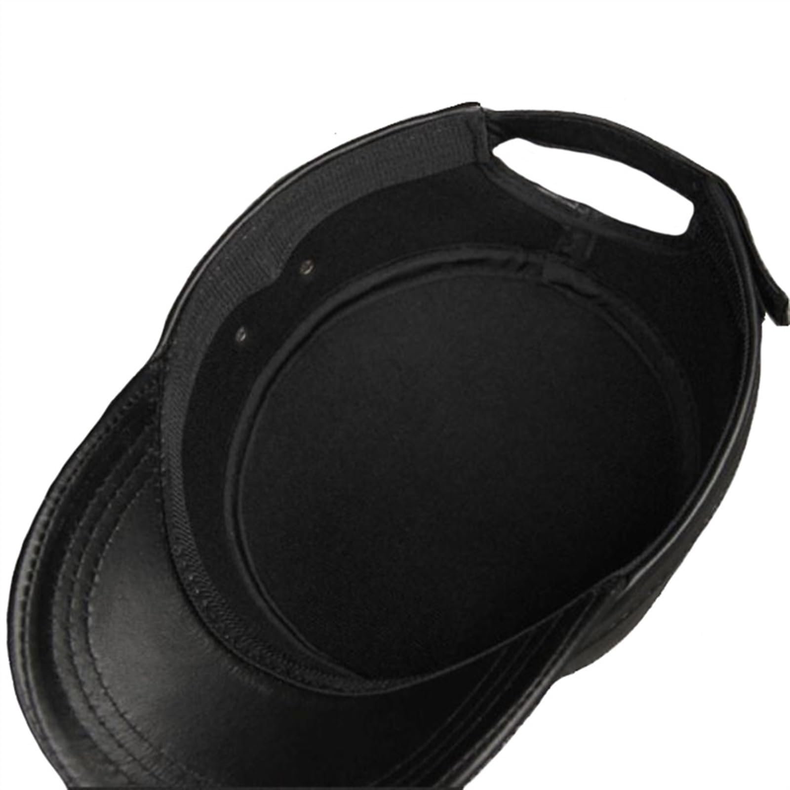 Cappello da Uomo Berretto Piatto in Vera Pelle Nera Berretto da Uomo Berretto Militare Regolabile Vintage Edera Cappello da Capitano Autunnale Casual