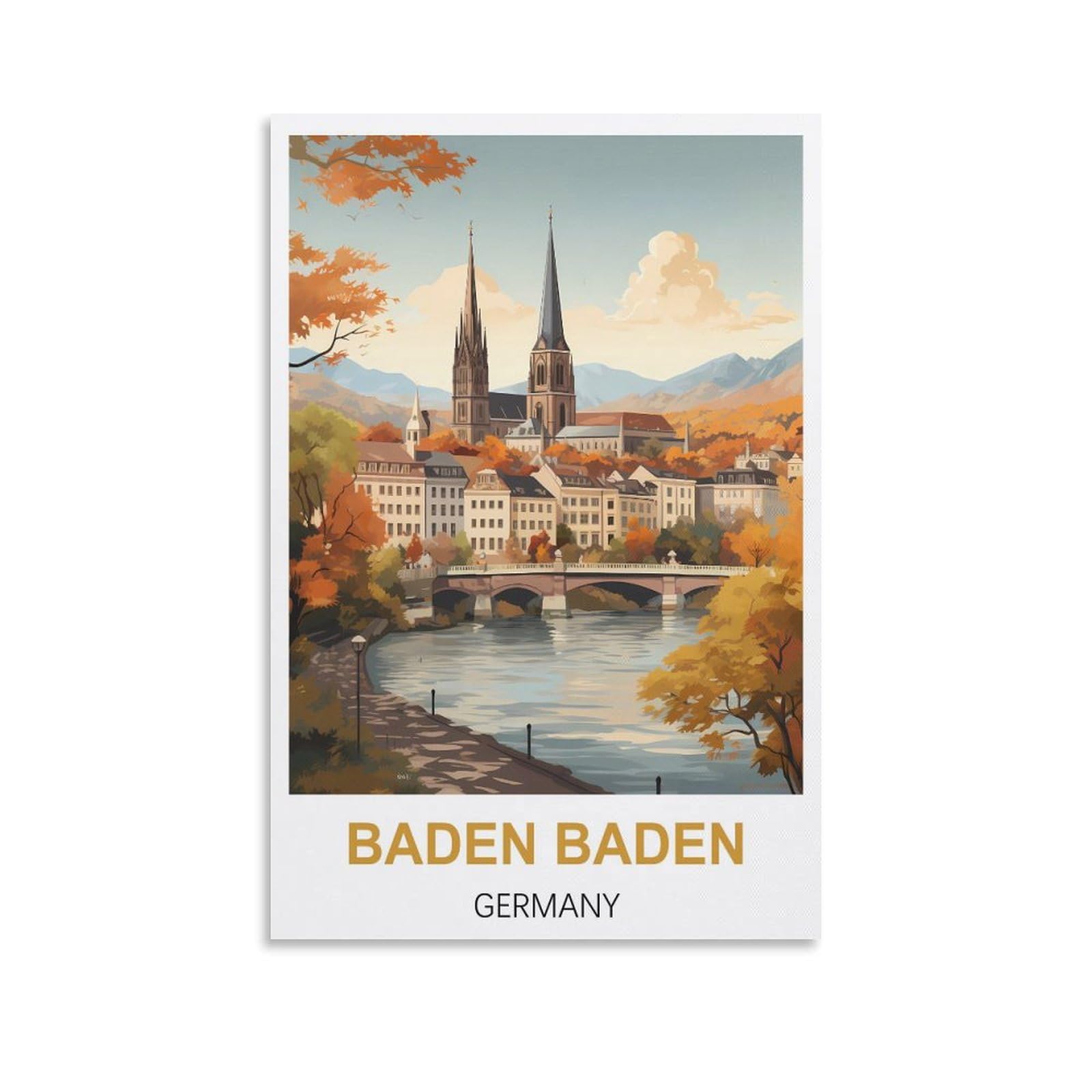 Vintage Metal Tin Sign Funny,Baden Baden Germanys,Ideal for Pub Shed Bar Office Man Cave Home Bedroom Dining Room Kitchen 30x40cm