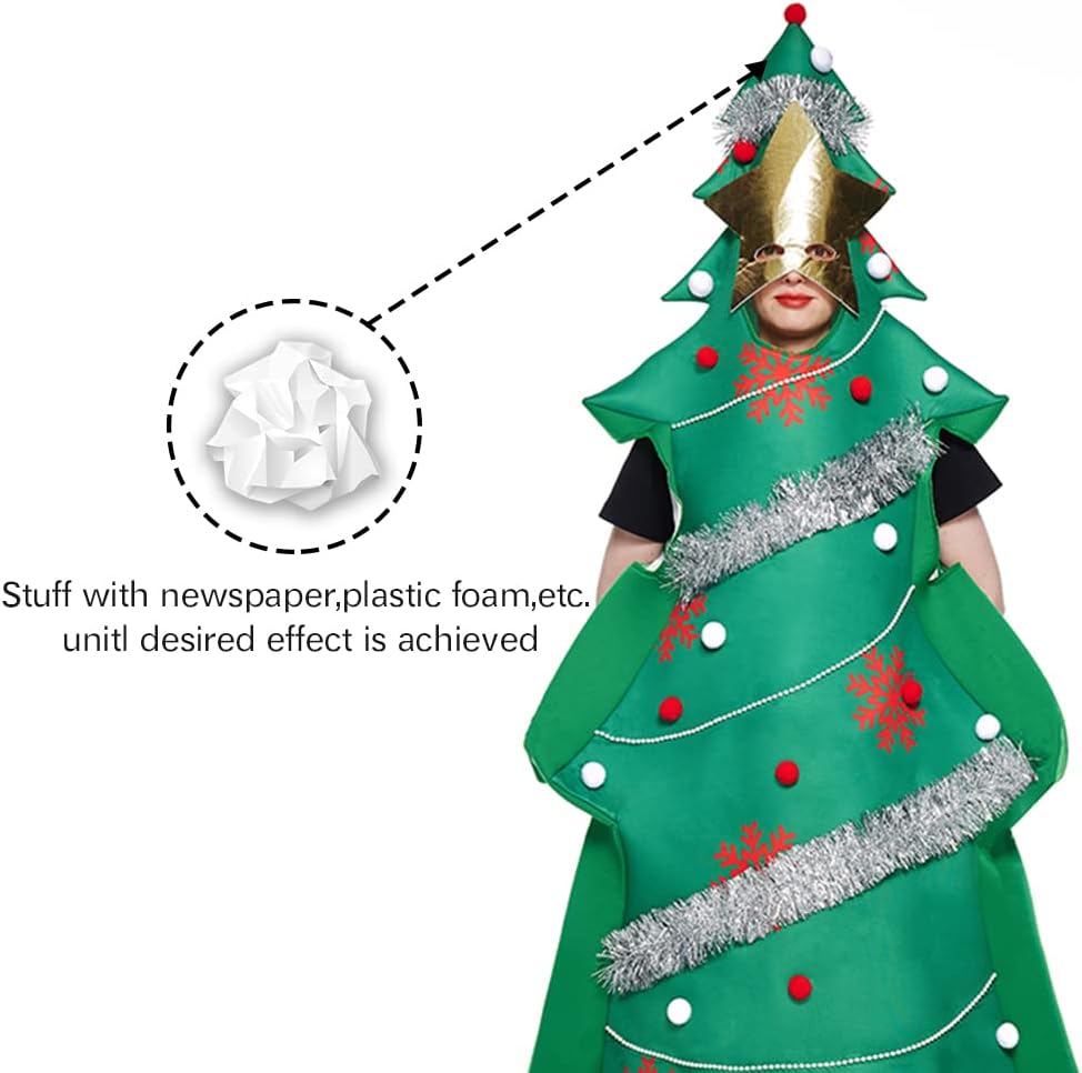 EraSpooky Adult Christmas Tree Costume Funny Xmas Party Women Dress