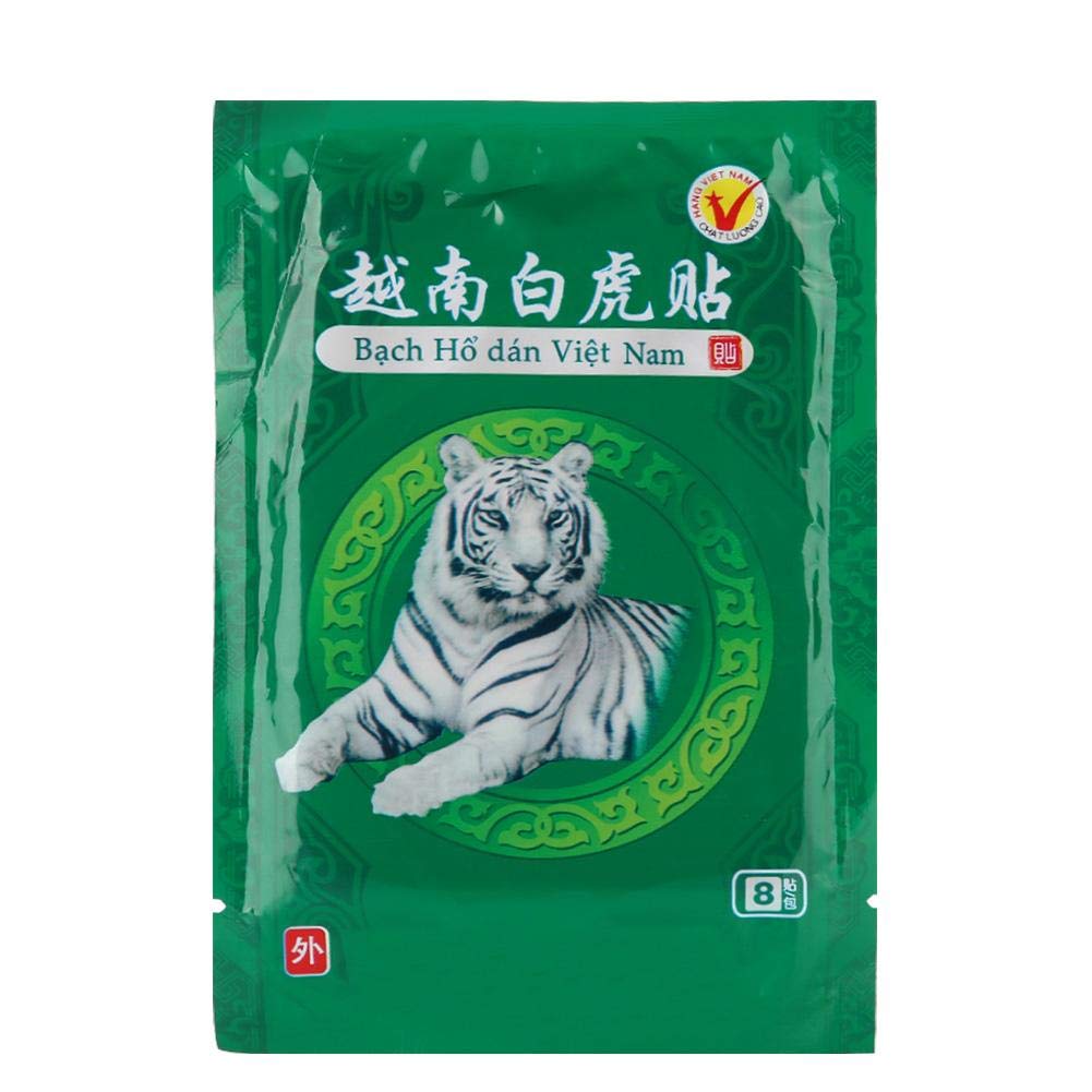 Pongnas Cerotti per Dolori Muscolari ed Articolari, 8 Pezzi Balsamo di Tigre Bianco Patch, Patch di Sollievo dal Dolore per Alleviare Il Dolore, al Collo, alla Spalla, al Ginocchio