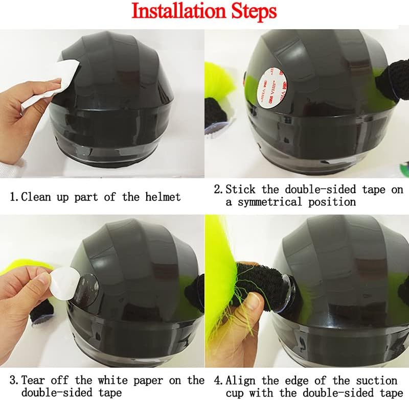 Miniatura 6 de 2 piezas - Casco de motocicleta, cola de caballo, casco de bicicleta, trenzas para cualquier casco, decoración de copa, reutilizable (J)