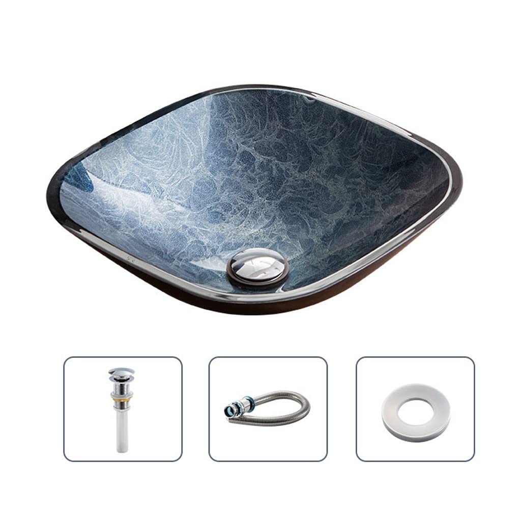 Umywalka wpuszczana do łazienki Zlew łazienkowy zlew łazienkowy szklany szklany blat zlew home umywalka naczynia łazienkowa zlewozmywak Umywalki łazienkowe(Sink only)