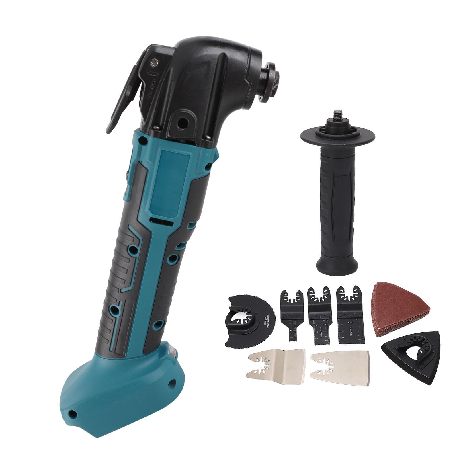 Annadue Kit de Herramientas Oscilantes 6000-20000RPM Sierra Multiherramienta Inalámbrica para Carpintería, Multiherramienta Oscilante Ajustable de 6 Velocidades con Construcción de ABS y ángulo de
