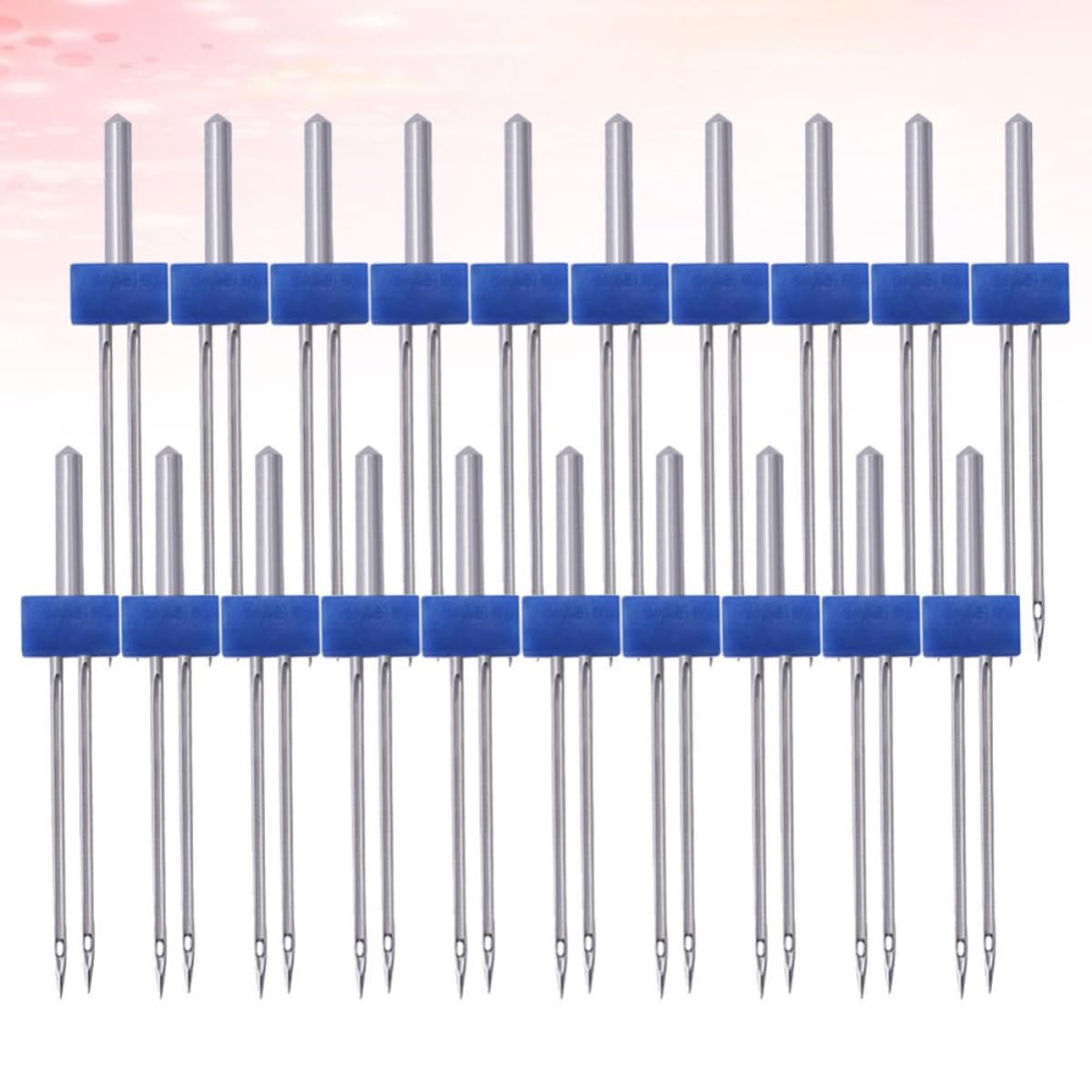 MOBUTOFU 100 Stück Nähmaschine Doppelnadel 3mm Metall Blau C01 005 00171 für Nähmaschine für Haushaltsnähmaschinen Zwillingsnadel Satz