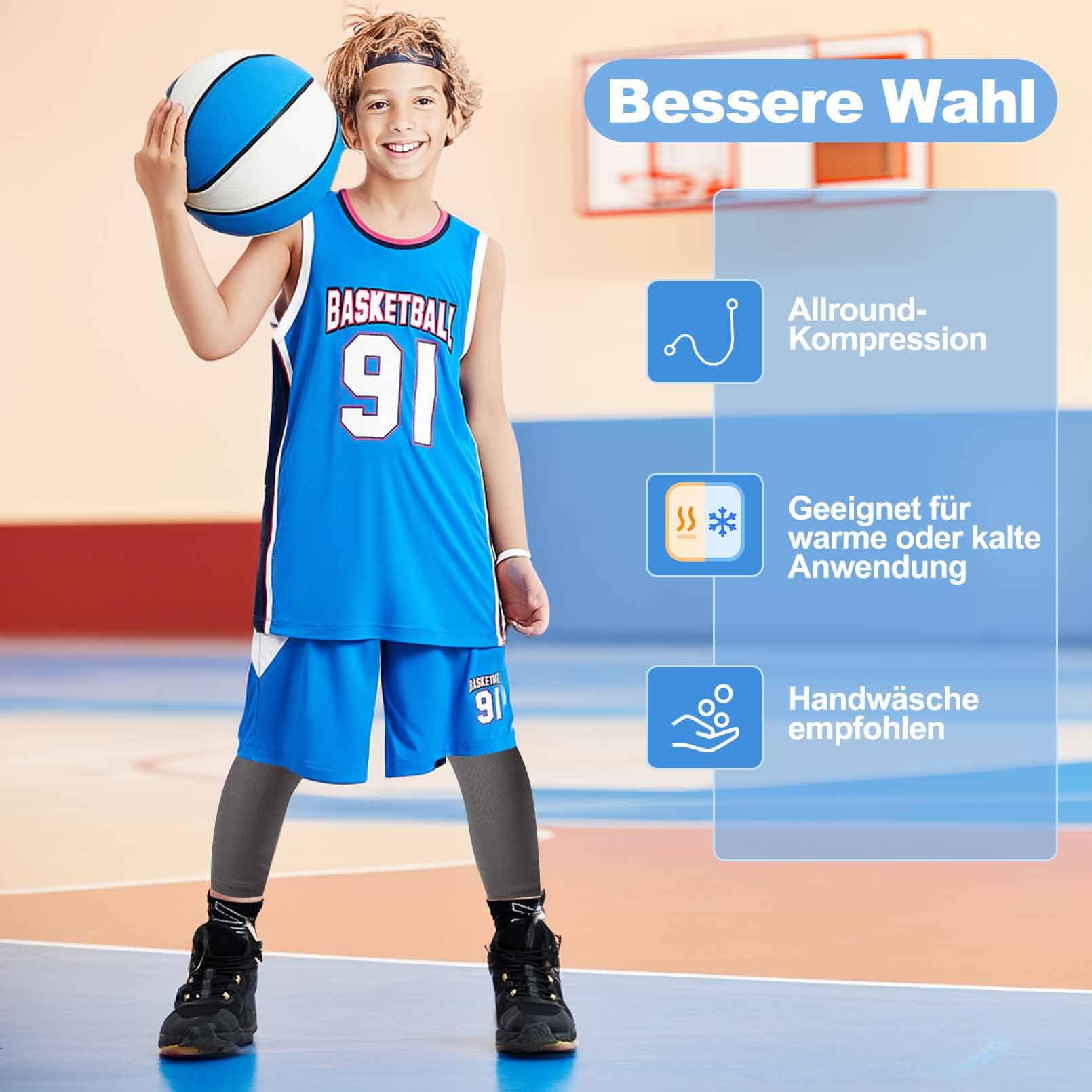 4 pares de mangas de compresión para las piernas infantiles, mangas largas de compresión para las piernas, protección solar UV, para niños y niñas, baloncesto, fútbol