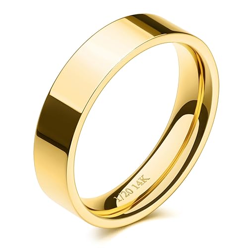 NOKMIT 5mm 14K Gold Filled Rings for Women Girls Dainty