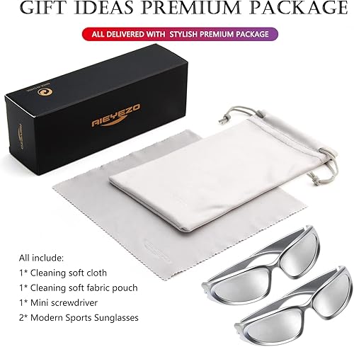 Miniatura 7 de AIEYEZO Gafas de sol deportivas envolventes para hombres y mujeres, a la moda, con marco grueso, gafas de sol elegantes y deportivas