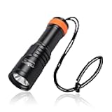 D580 Scuba Dive Light, Max 530 Lumens Underwater Flashlight with 6 Degrees Narrow Beam, IP68 Waterproof Twist Switch Night Dive Torch, 3 AAA Batteries Included