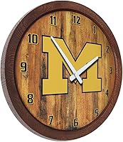 Vista 343 de The Fan-Brand NCAA Oklahoma Sooners: Faux Barrel Top Wall Clock Sports Team Bar Sign Décor - Home Man Cave, Party Decoration - Made On Demand