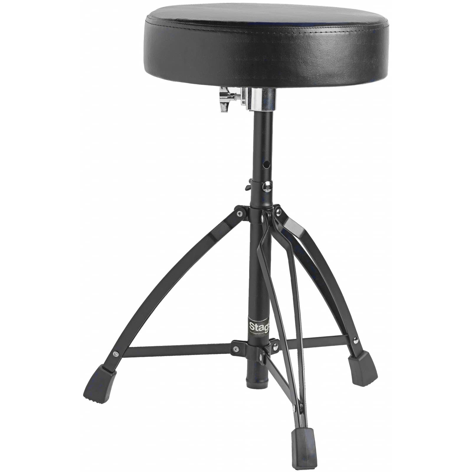 Stagg 18434 Professioneller Schlagzeughocker (Drummersitz, doppelstrebig, Höhe: 50-63 cm) schwarz