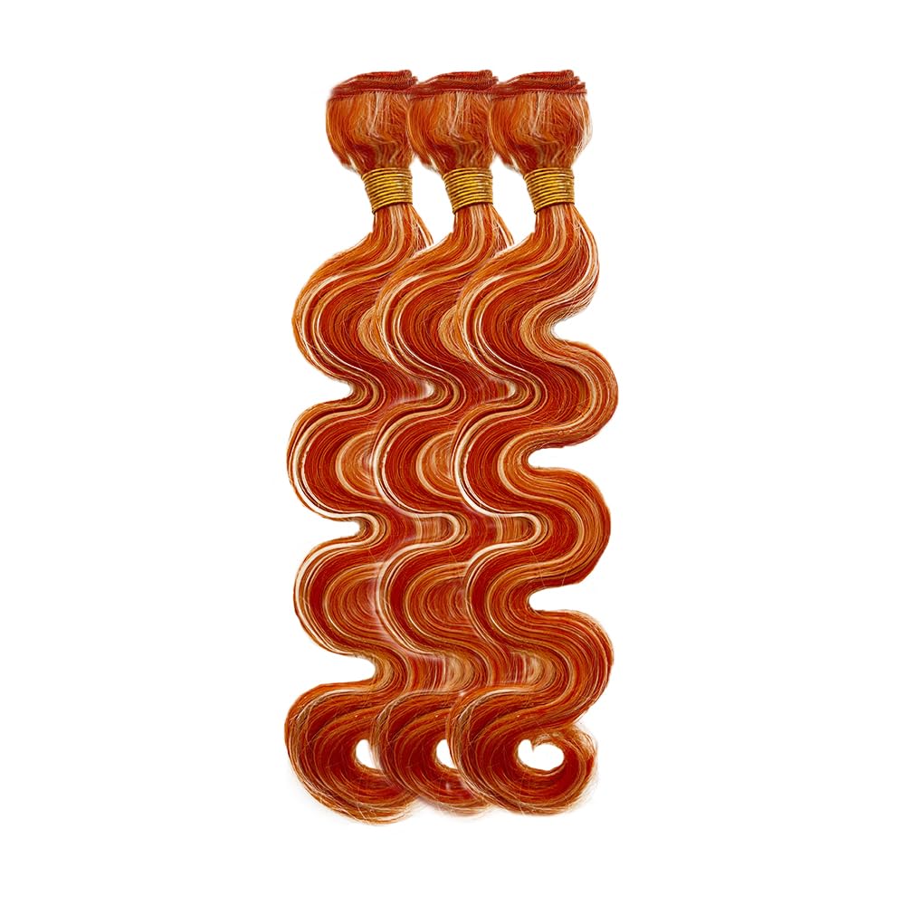 613 Human Hair Bundles Ginger Body Wave Bundles 26 26 26 Inch Unprocessed Virgin 2 Tone Orange Mixed With Blonde Bundle P350613 Hair Extensions for Woman