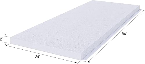 Miniatura 2 de Foamy Foam Alta densidad 2 pulgadas de grosor, 24 pulgadas de ancho, 84 pulgadas de largo espuma de tapicería, reemplazo de cojín