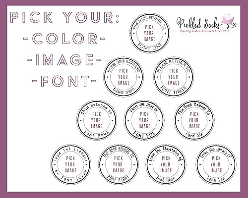 Miniatura 2 de Más de 80 imágenes de animales, elige tu propia fuente. Sello de etiquetas de libro personalizado, este libro pertenece a la biblioteca