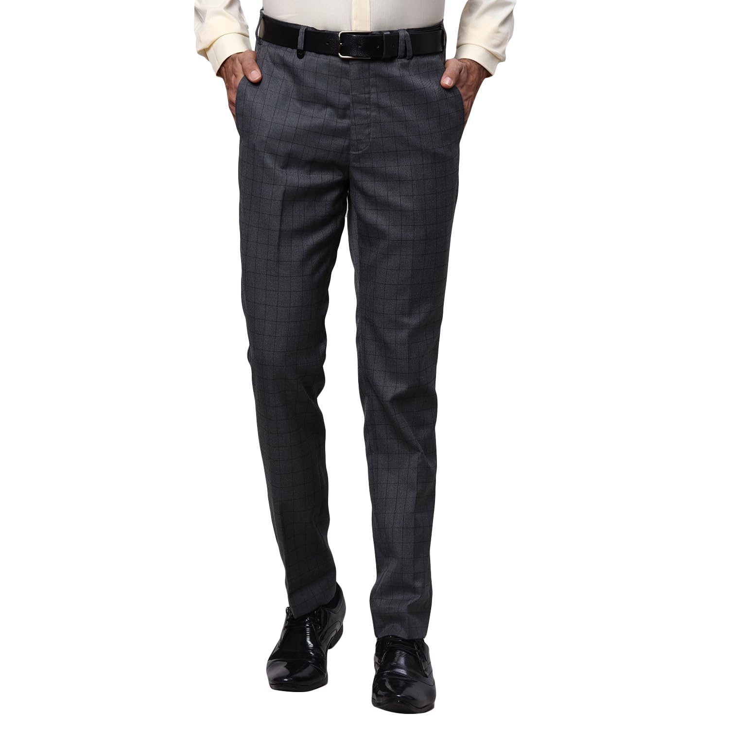 park avenue Men's Poly Rayon Blend Checks Pattern Neo Fit Flat Front Formal Trouser-picture-23