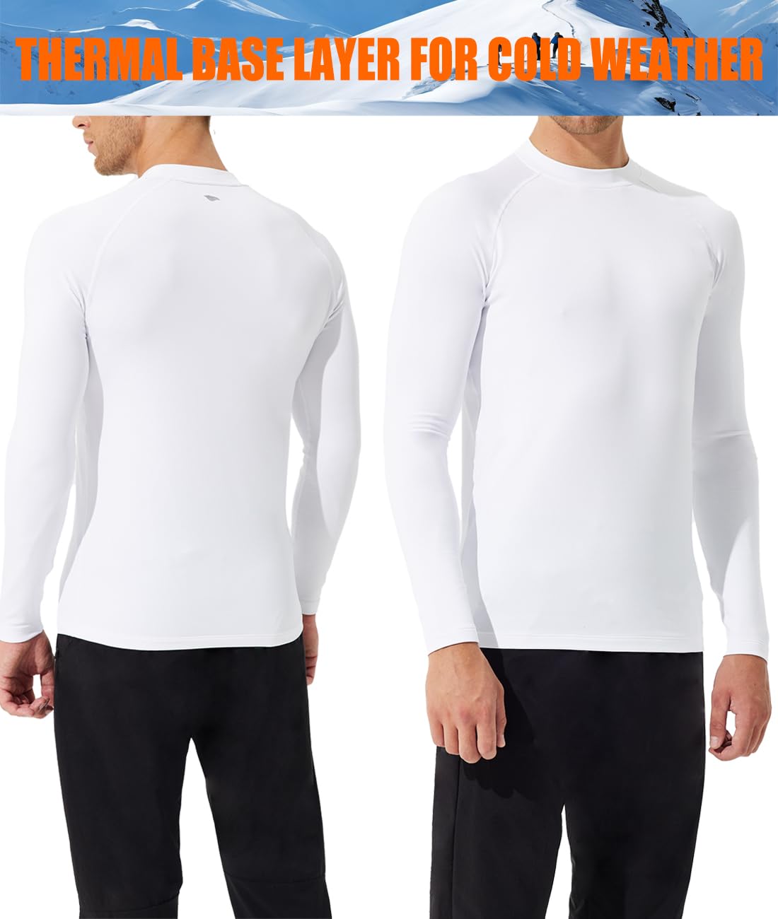 Maglia Termica Uomo Maniche Lunghe Maglietta Intima Invernale Abbigliamento Termico Corsa Ciclismo Escursionismo Sci