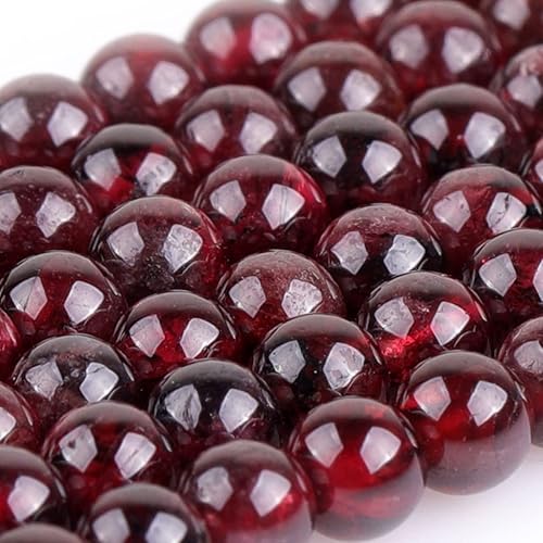 Miniatura 39 de JOE FOREMAN Cuentas de granate para hacer joyas, piedras preciosas naturales, semipreciosas, 0.472 in, redondas, esmeriladas, mate, envejecidas, 15