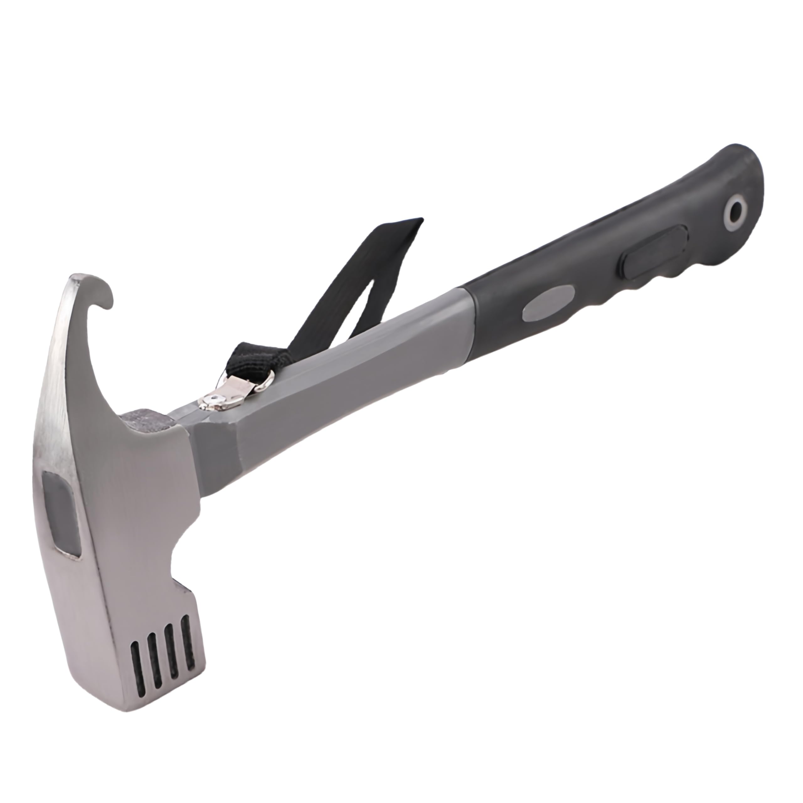 Camping Hammer Camping Mallet Tent Peg Puller, 12" high Carbon Steel Tent Hammer, Multifunction Outdoor Tent Stake Peg Mallet, Camping Hammer Heavy Duty, With Holding Stra (Grey)