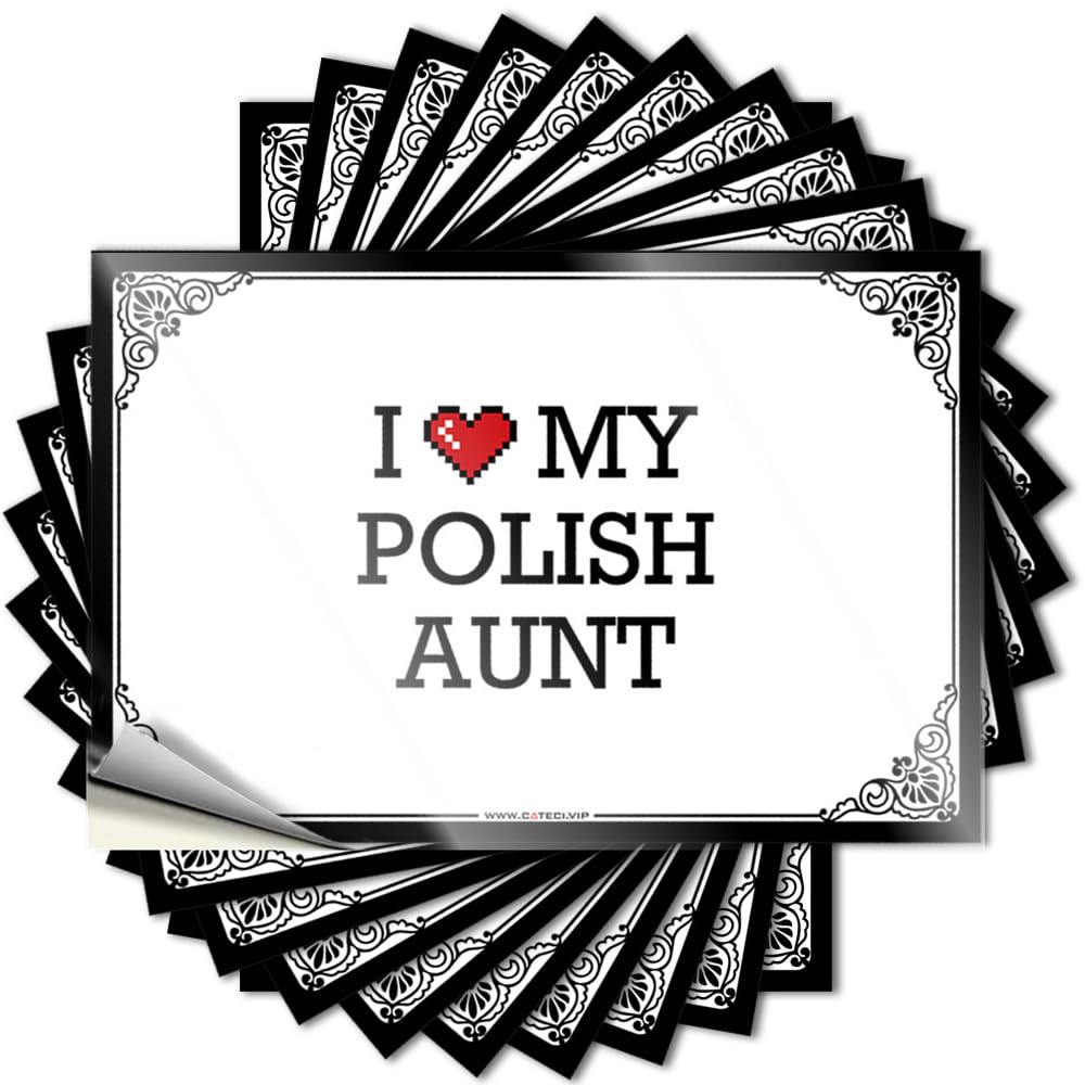 Sticker Bumper Unique I Love My Polish Aunt for Teacher - Work Office Decor Easy Peel Removable(8X12CM)