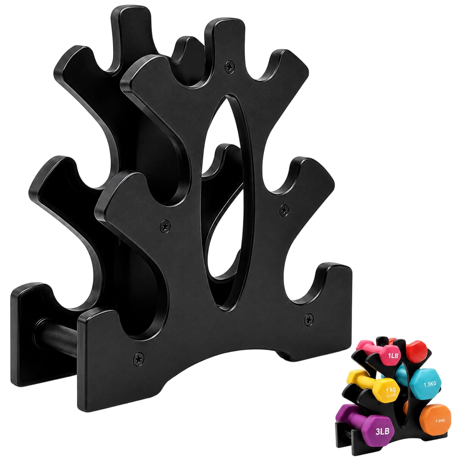 Dumbbell Rack, Dumbbell Stand 3 Tier, Small Weight Rack for Home Gym Organization, Dumbbell Rack Stand for Home Gym Fitness Weight Training