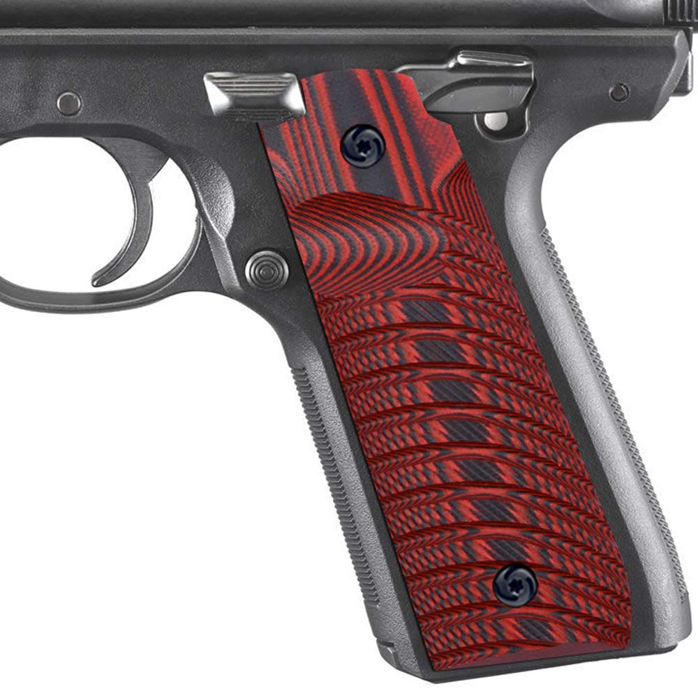 Guuun Ruger Mark IV 22/45 Lite Grips G10 Fits Ruger 22 45 Lite Generation 4 Rimfire Pistol NOT for Gen 3, OPS Ridgebacks Texture - RED