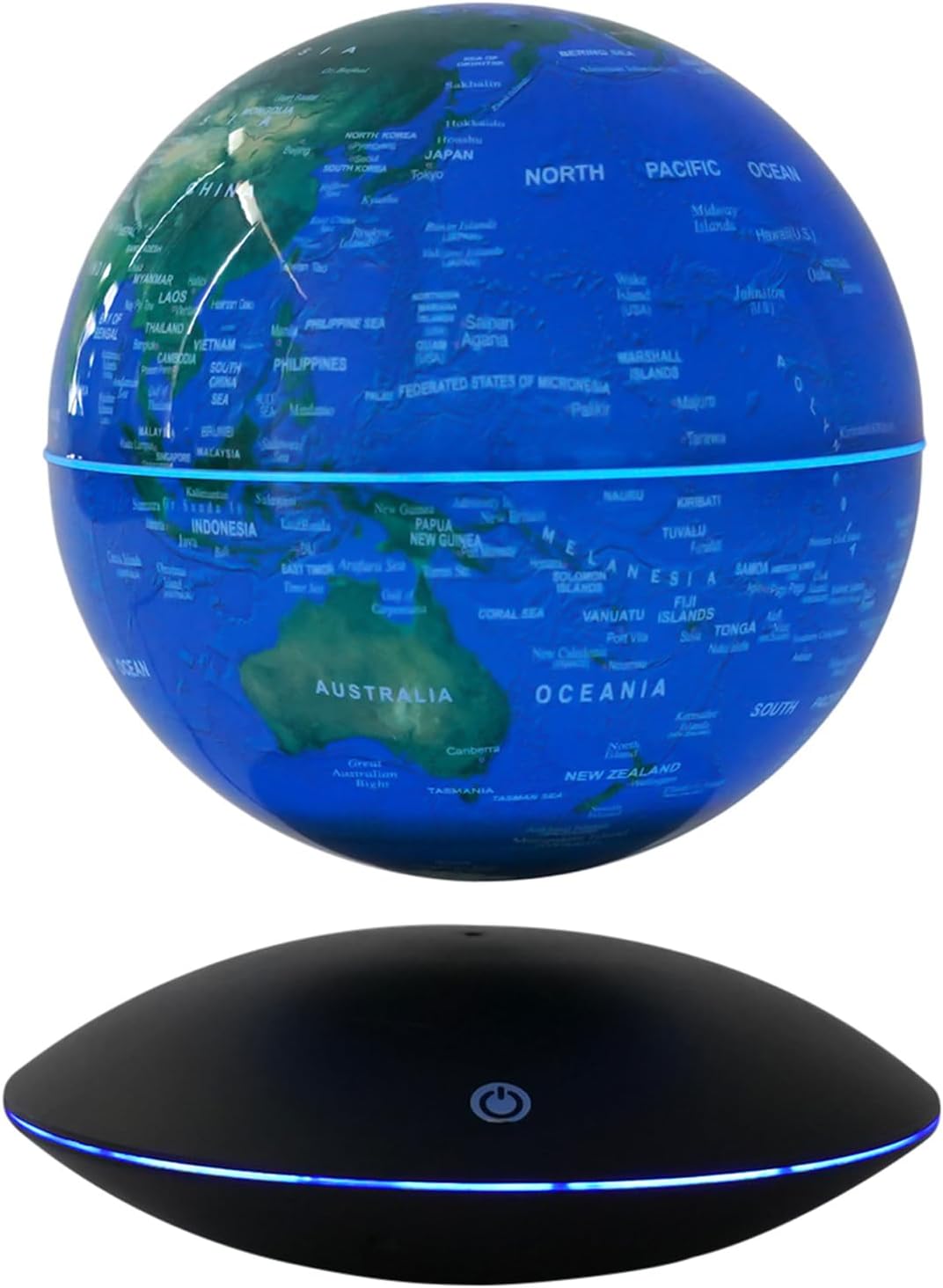 6" Magnetic Levitation Floating Globe with 7 Color LED Lights, Rotating Anti-Gravity World Map for Home & Office Decor, Educational Gift and Cool Tech Gadget for Kids Adults