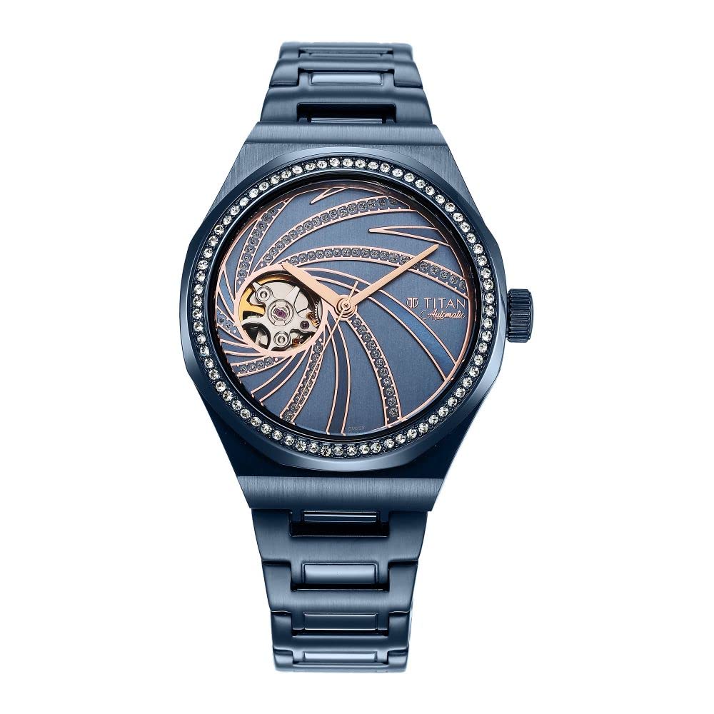 Titan Unending Beauty Automatic Blue Dial Analog Stainless Steel Strap Watch for Women-NS95177QM01 (B0B7B6KXVV) Amazon Price History, Amazon Price Tracker