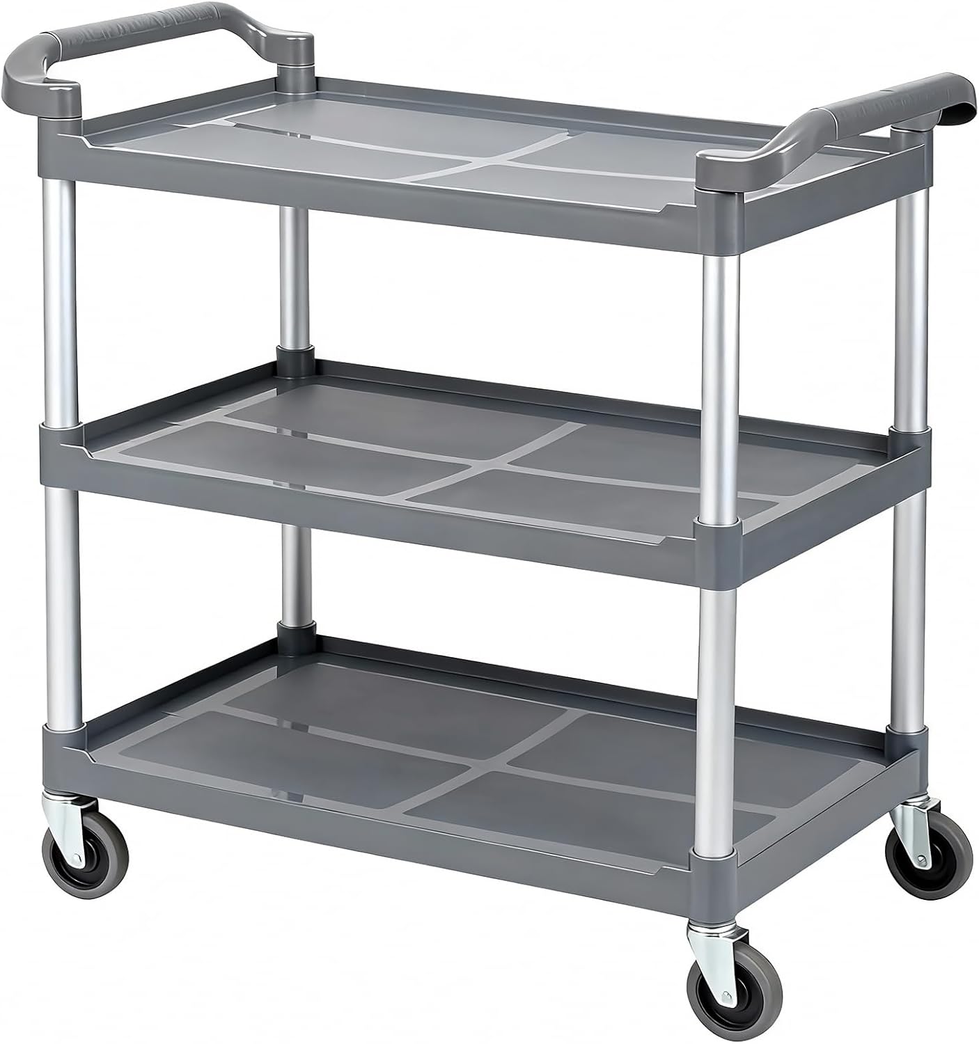 Three-Story Hotel Dining cart Mobile Plastic Trolley Restaurant Vegetable cart to Collect Bowls and Remove Meals