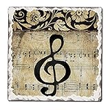 CounterArt Music Staff Tumbled Tile Coasters, Set of 4
