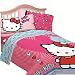 Hello Kitty Full Size Free Time 4-Piece Blue & Pink Sheet Set