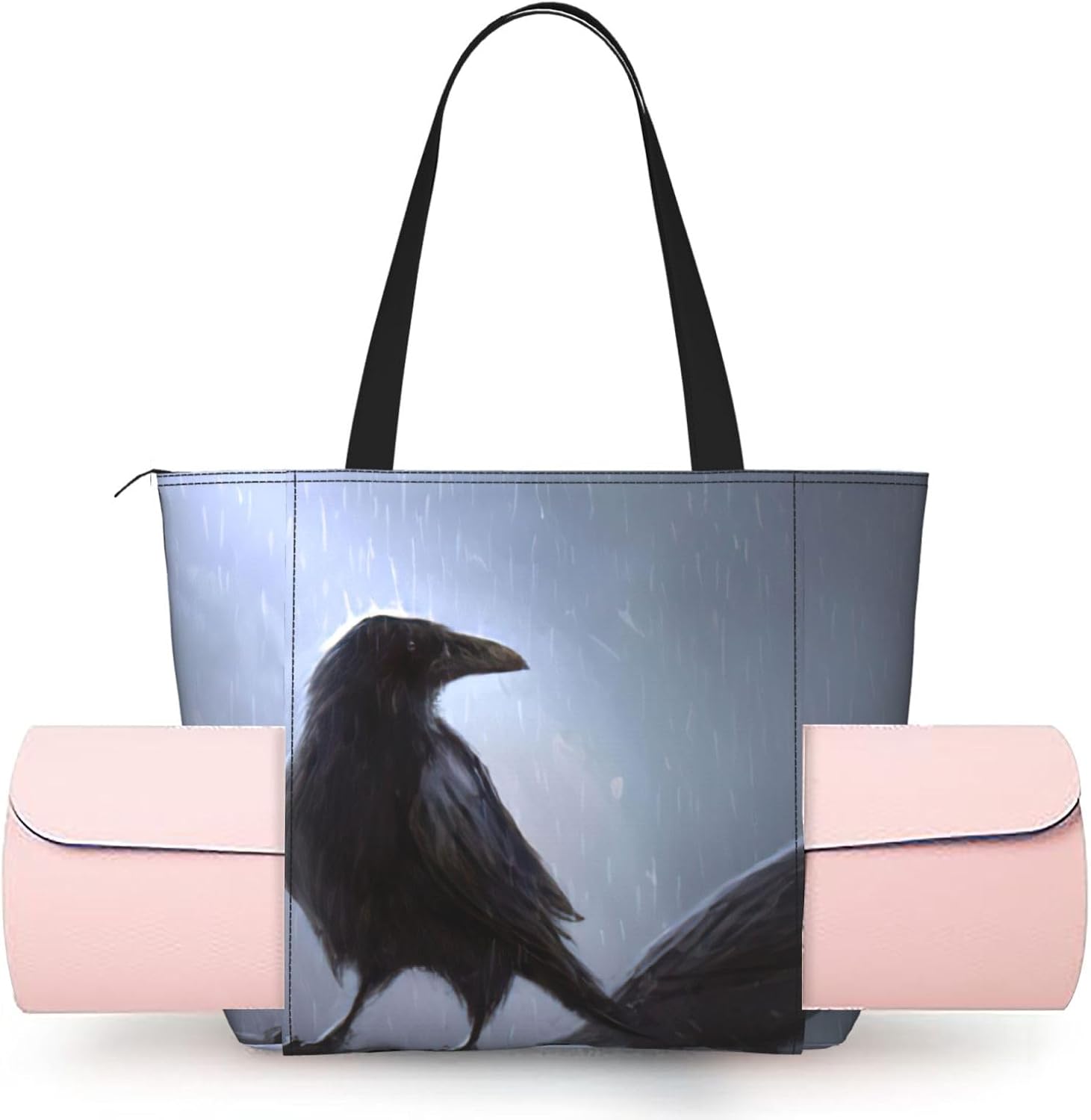 Ravens Print lekka torba na matę do jogi z zamkiem błyskawicznym przenośna damska torba plażowa solidna torba treningowa akcesoria do jogi