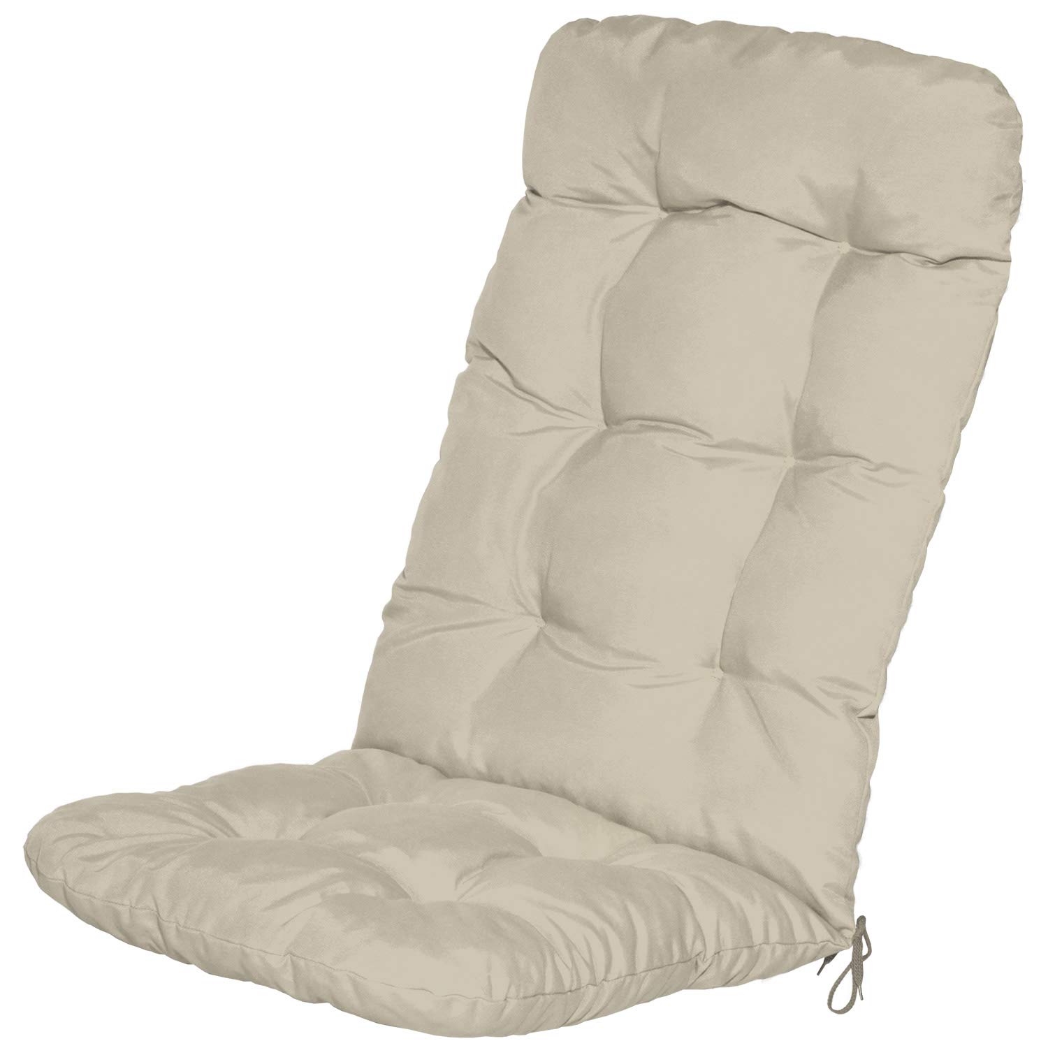 Beautissu Set di 4 Cuscini per Sedia a Sdraio Flair HL 120x50x8cm Extra Comfort per sedie reclinabili, spiaggine e poltrone - Beige