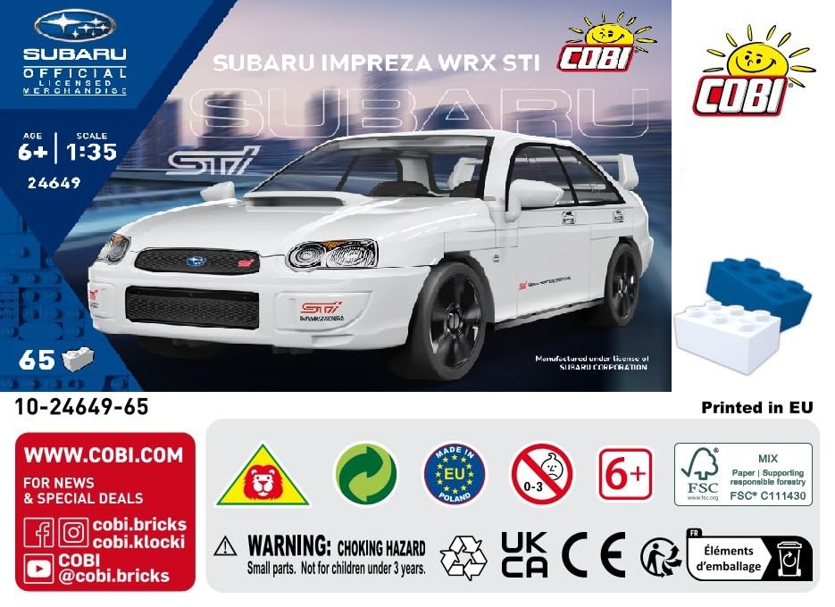 Subaru Impreza WRX Sti, Blue, Red, Yellow, 125 x 62 x 43 cm - Image 5