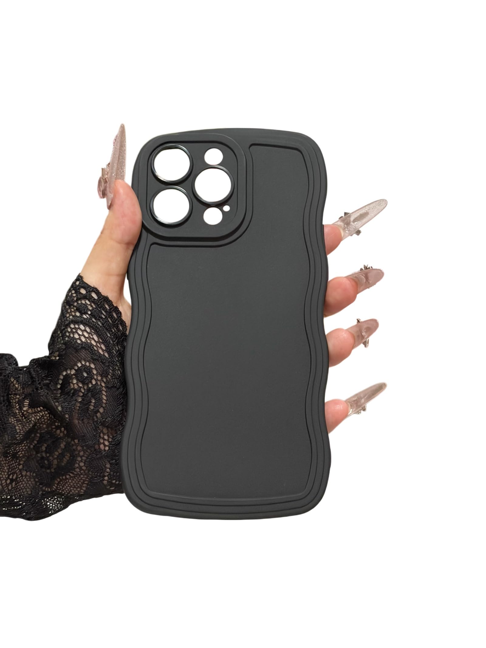 Coque iPhone 15 Pro Max design cadre ondulé noir esthétique - 8