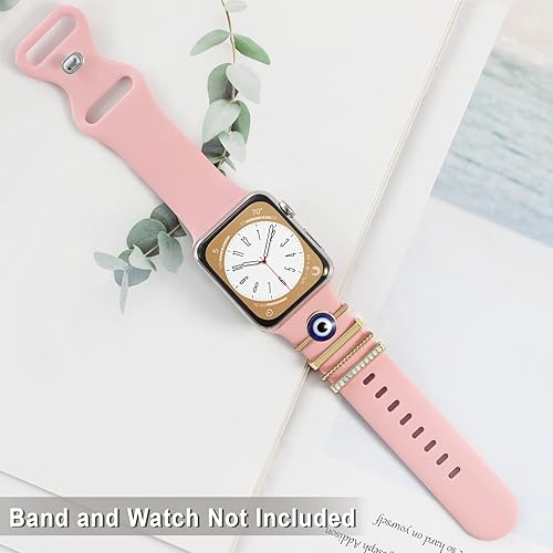 Vista 99 de ALMNVO Bling Diamond Charms for Apple Watch Bands Charms 46mm 45mm 44mm 42mm 41mm 40mm 38mm 49mm,Sparkle Metal Sliding Decorative Rings for iWatch