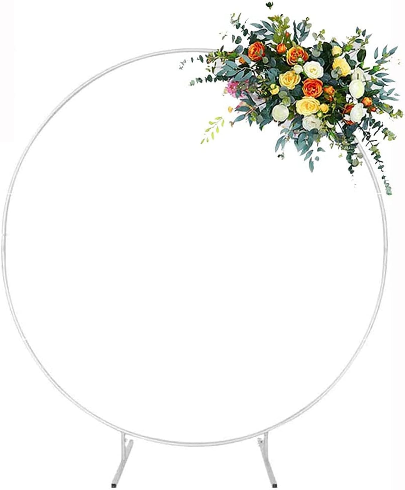 DINGYUWedding Arch Props Wedding Props Iron Circle Wedding Props Arch Backdrop Round Ring Arches Flower Balloon Decor for Door Background Geometric Shelf,1.5m