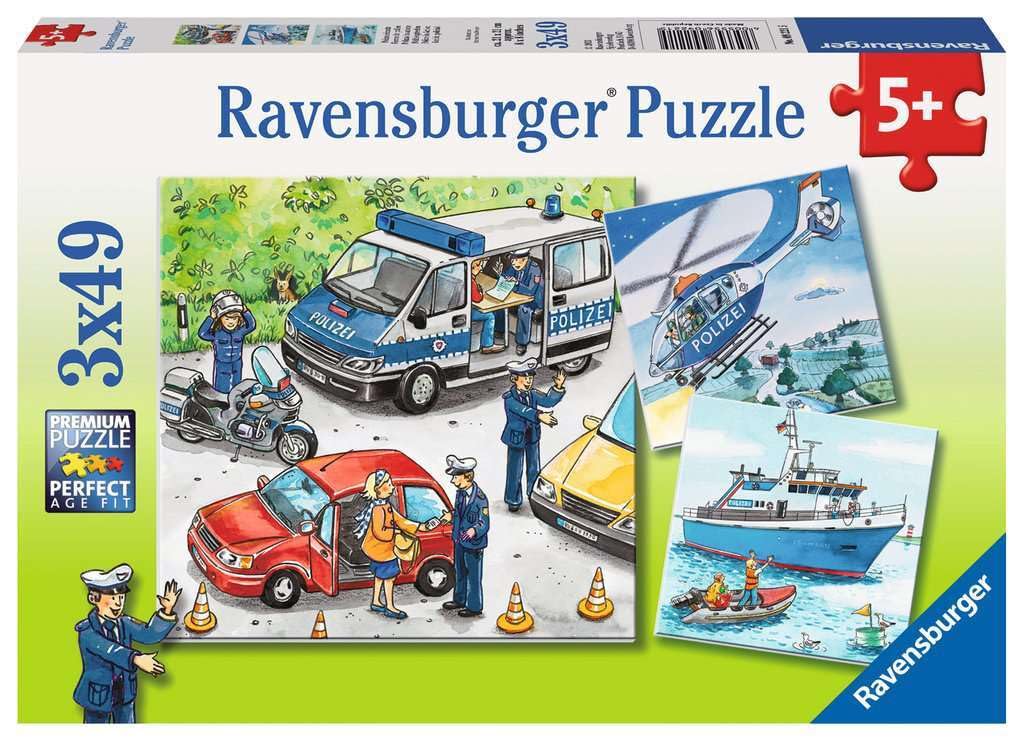 Ravensburger - 09221 5 - Puzzle - Forces De Police - 3 x 49 Pièces