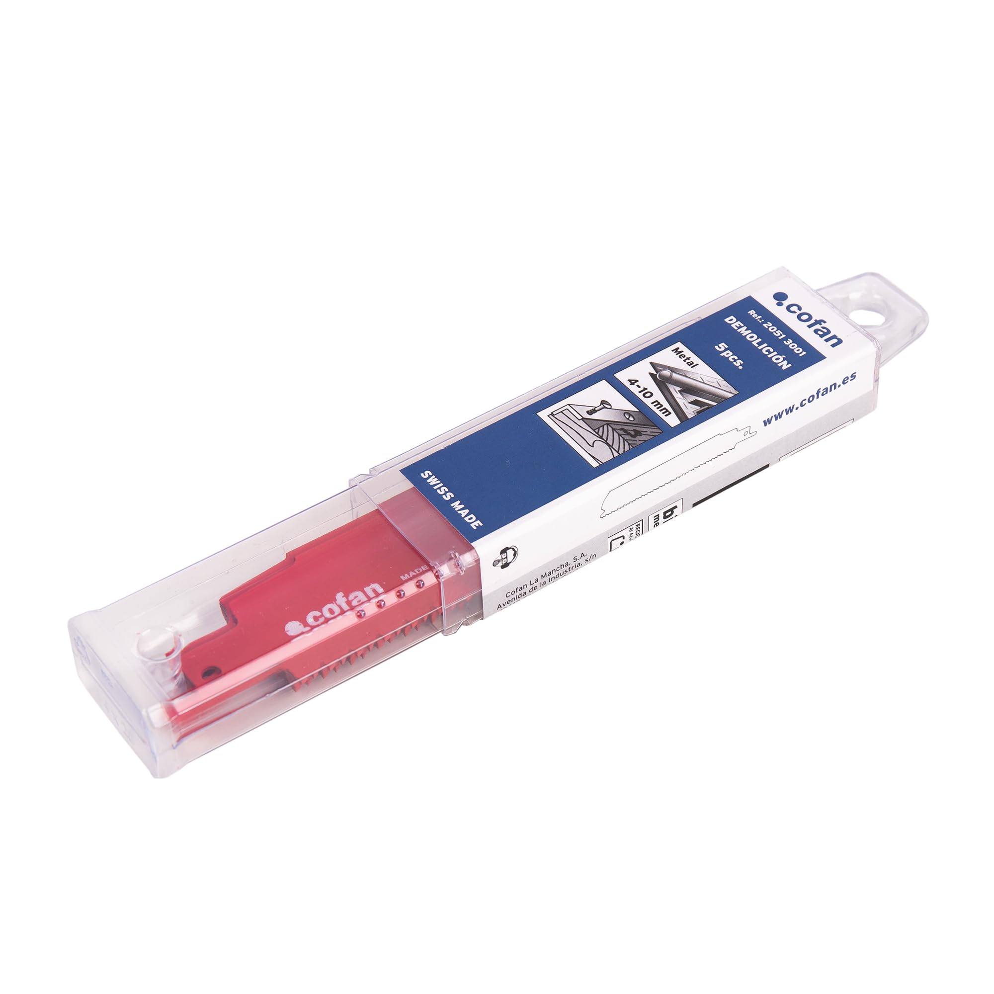 Cofan Lame per sega a sciabola bimetalliche per demolizione 5 pezzi 130 x 8-10 mm, Lame universali tagli esigenti in multimateriale, Dentatura triscata