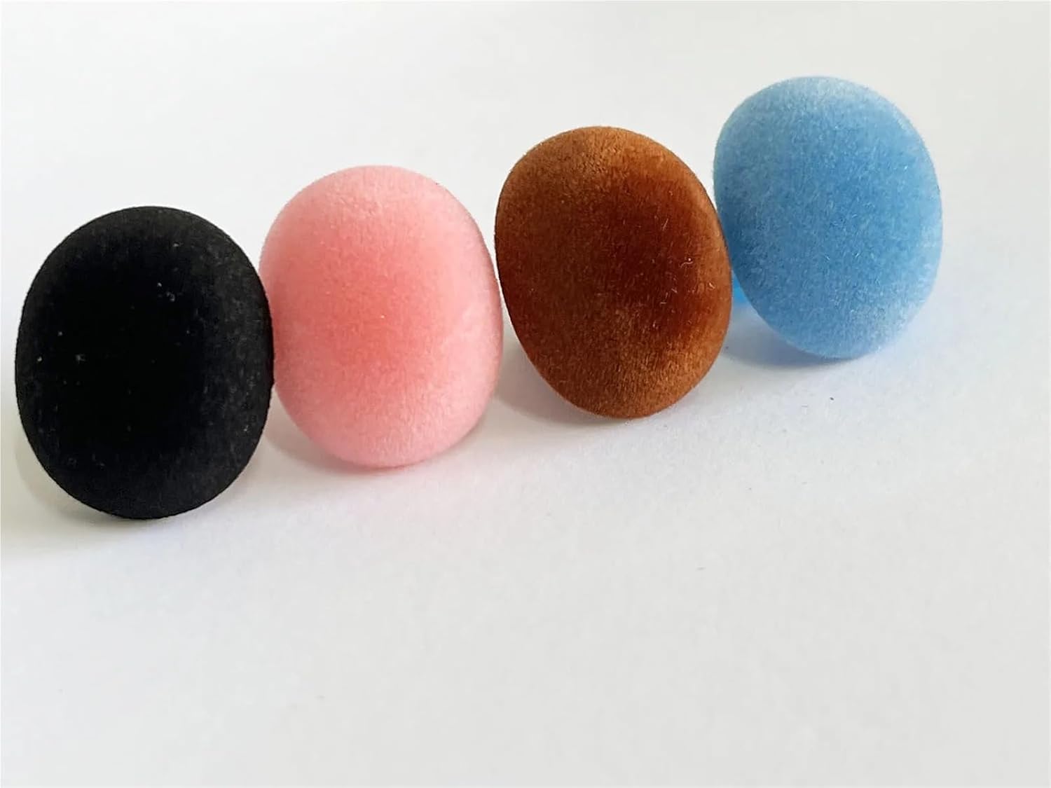10pcs 19x24mm Oval Flocking Nose for DIY Plush Doll Safety Nose with Hard Washer