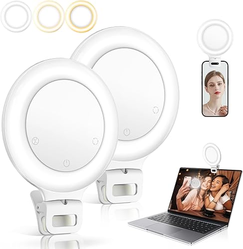 Anillo de luz, 3 modos de luz, luz para selfie, recargable, batería de gran capacidad, portátil, 60 LED, brillo ajustable, luz subacuática para