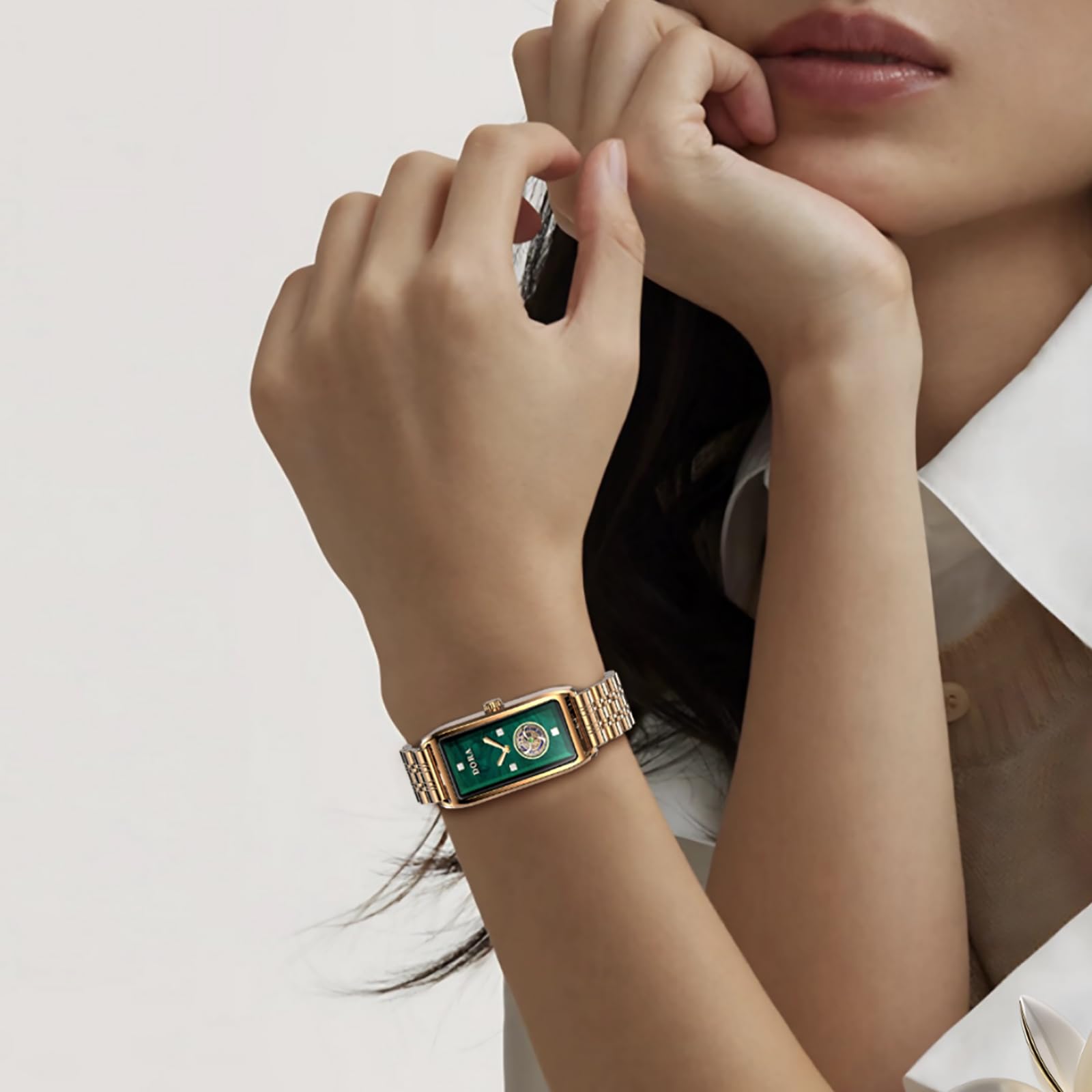 Fitness Tracker Damen Elegant Rosegold Smartwatch mit SchlafMonitor Herzquenz Podómetro Kalorienzzähler Menstruationszyklus Luxus Uhren für Frauen