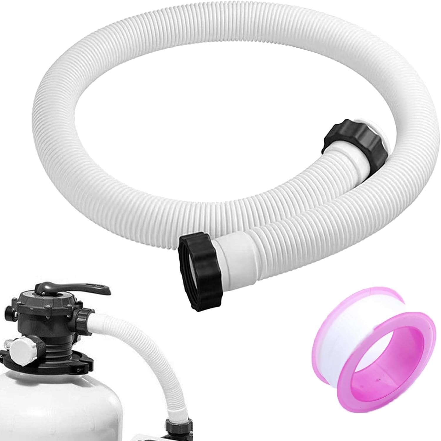 Pool Hose Diameter 38 mm for Intex 29060E, Pool Pump Hose Connector, Swimming Pool Hose with