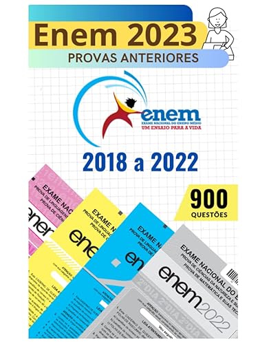 Apostila ENEM 2023 com 5 ANOS de Provas: Com Gabaritos + Folhas de Redação (Provas de 2018 a 2022) (Portuguese Edition)
