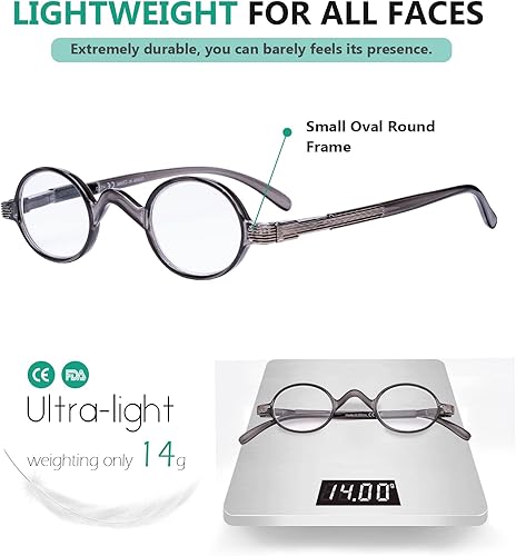 Miniatura 4 de Eyekepper Readers Spring Temple - Lentes de lectura redondos ovalados, tamaño pequeño, 1