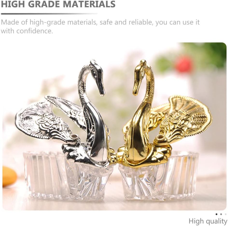 24Pcs Wedding Candy Boxes Swan Shaped Candy Containers Packing Boxes Ornament Fillable Pouch Party Favors for Wedding Bridal Shower Party Supplies Silver