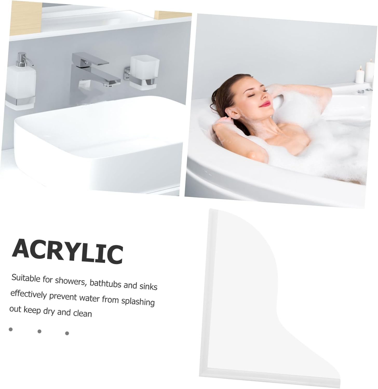 2pcs Shower Splash Guards Bath Tub Water Barrier for Boys and Girls Corner Guards for Dry and Wet Separation Bathroom and Kitchen