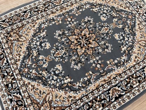 Image of TTC THREAD & TEXTURE CARPET Traditional Comfort: Power-Loomed Carpets for Living Room- Every Space Area Rug Color Grey Size 7x10 Feet (210x300cm)