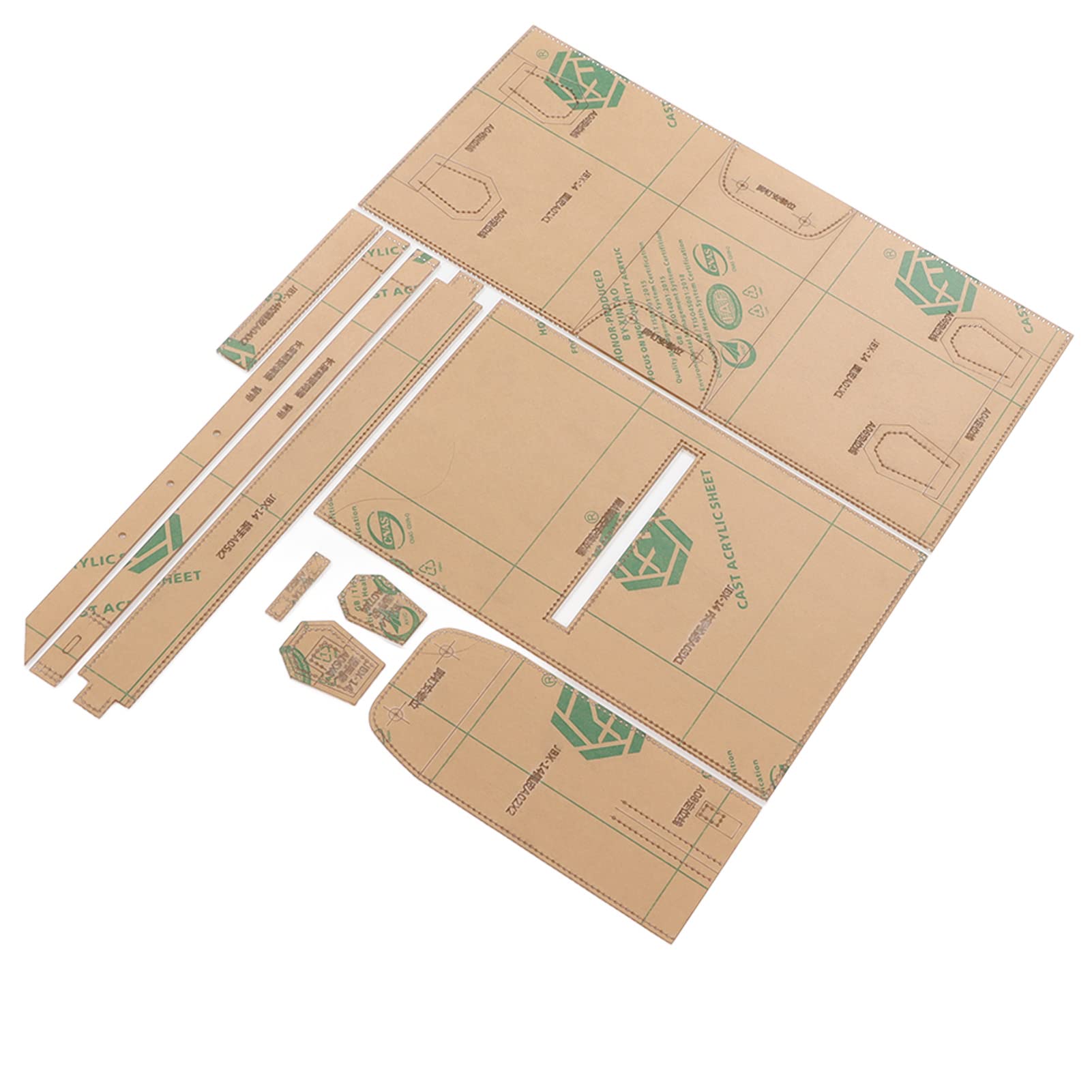 Taschen Acryl Vorlage Lederhandwerk - Schablone Ledermuster, Leder Vorlagen, Herstellungsschablone für Ledertaschen - DIY Lederhandwerk Kit