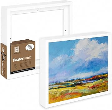 Ampersand Floaterframe for Wood Panels, 7/8 Inch Depth, Bold, 11X14 Inch, White FBOLD781114W